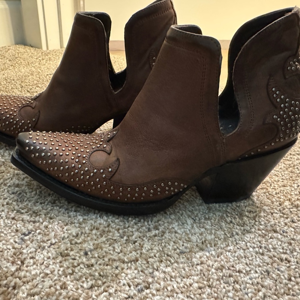 Women’s Ariat “Dixon” Brown Studded Ankle Boots